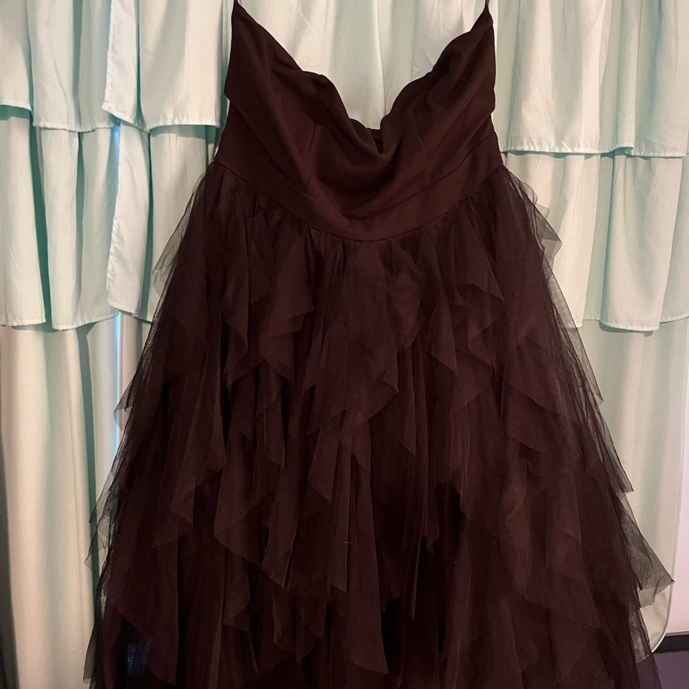 Chic Strapless Black Tulle Dress